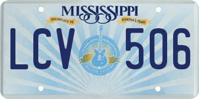 MS license plate LCV506
