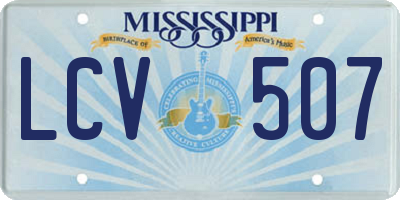 MS license plate LCV507