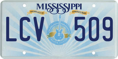 MS license plate LCV509