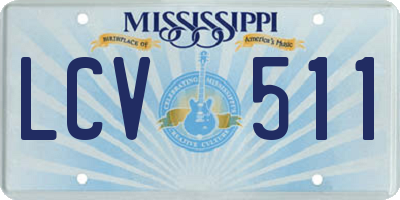 MS license plate LCV511