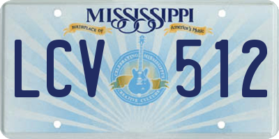 MS license plate LCV512