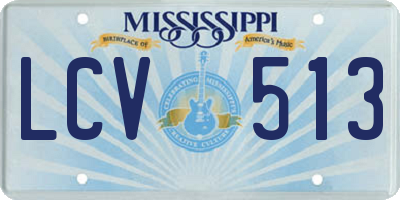 MS license plate LCV513