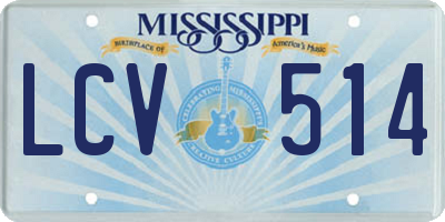 MS license plate LCV514