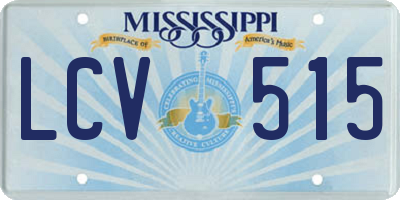 MS license plate LCV515