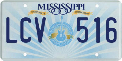 MS license plate LCV516