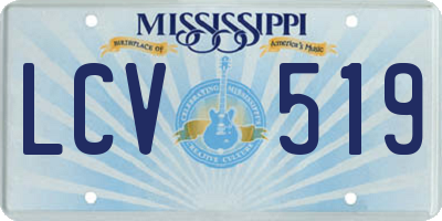 MS license plate LCV519
