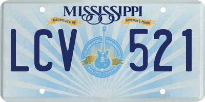 MS license plate LCV521