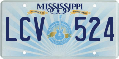 MS license plate LCV524