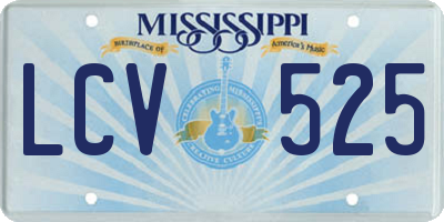 MS license plate LCV525