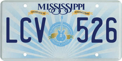MS license plate LCV526