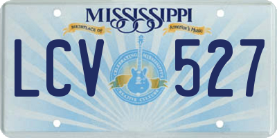 MS license plate LCV527