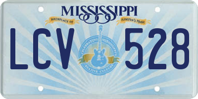 MS license plate LCV528