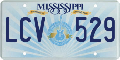 MS license plate LCV529