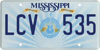 MS license plate LCV535
