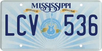 MS license plate LCV536
