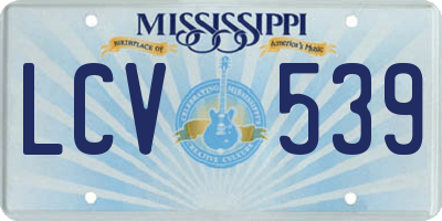 MS license plate LCV539