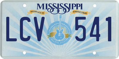 MS license plate LCV541