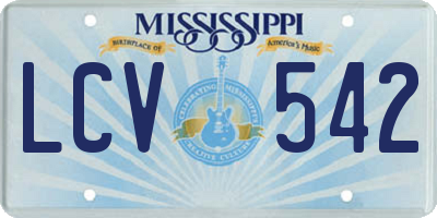MS license plate LCV542