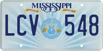 MS license plate LCV548