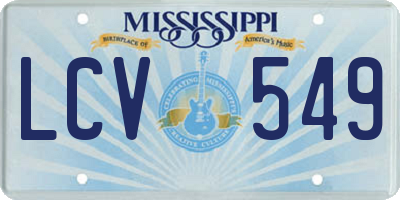 MS license plate LCV549