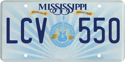 MS license plate LCV550