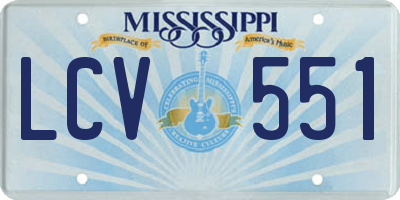 MS license plate LCV551