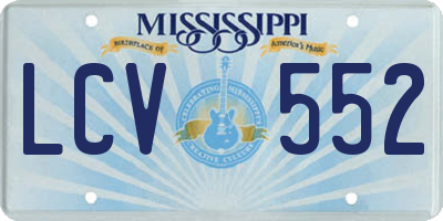 MS license plate LCV552