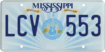 MS license plate LCV553
