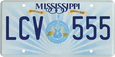 MS license plate LCV555