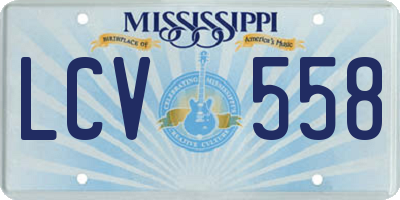 MS license plate LCV558