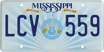 MS license plate LCV559