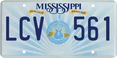 MS license plate LCV561