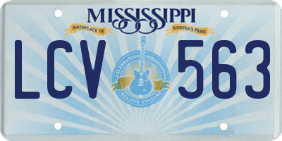 MS license plate LCV563