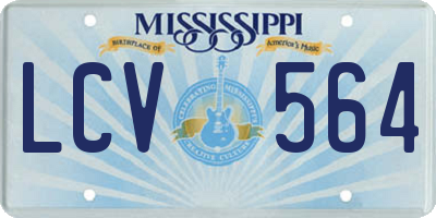 MS license plate LCV564