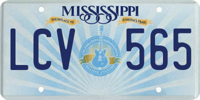 MS license plate LCV565