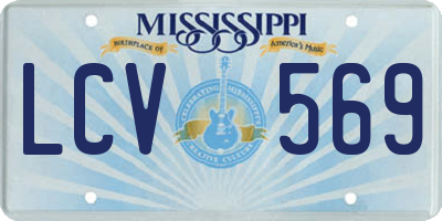 MS license plate LCV569