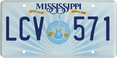 MS license plate LCV571