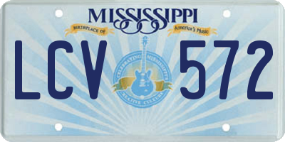 MS license plate LCV572