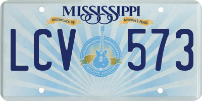 MS license plate LCV573