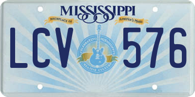 MS license plate LCV576