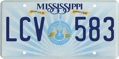MS license plate LCV583