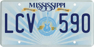MS license plate LCV590