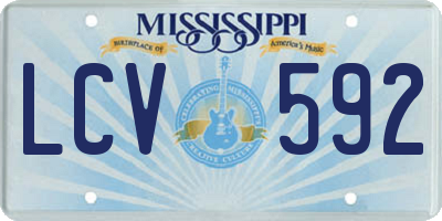 MS license plate LCV592
