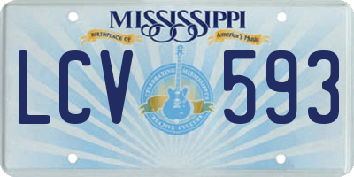 MS license plate LCV593