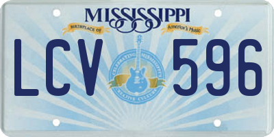 MS license plate LCV596