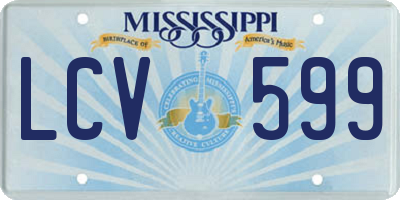 MS license plate LCV599