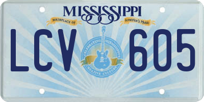 MS license plate LCV605