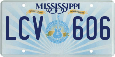 MS license plate LCV606