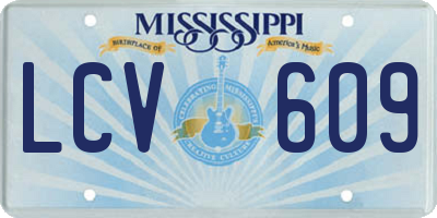 MS license plate LCV609