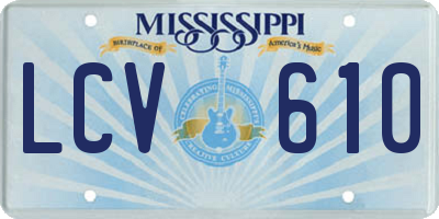 MS license plate LCV610